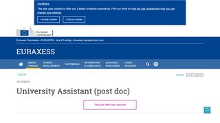 
                            7. University Assistant (post doc) | EURAXESS