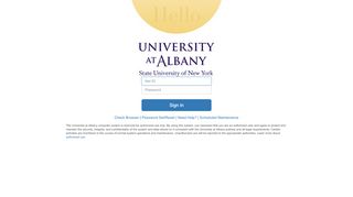 
                            1. University at Albany - Single Sign On