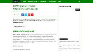 
                            10. University of Agriculture, Makurdi (FUAM) Students Portal
