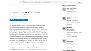 
                            6. University of Iowa hiring Food Worker I - Food & Nutrition Service in ...