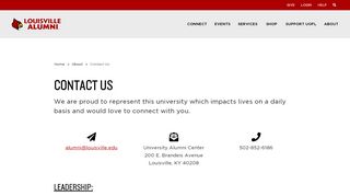 
                            8. University of Louisville - Contact Us - Louisville Alumni