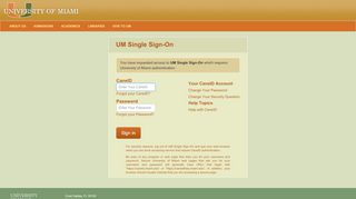 
                            8. University of Miami - UM Single Sign-On Error Page