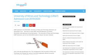 
                            7. University of Mines and Technology (UMaT) Admission List 2019/2020 ...