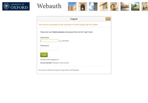
                            2. University of Oxford Web Login Service - Loading Session ...