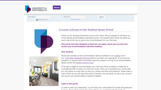 
                            5. University of Portsmouth - A warm welcome to the Student Home Portal