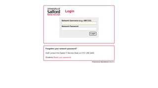 
                            2. University of Salford: Login