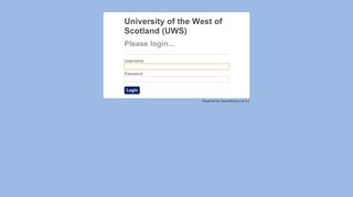 
                            1. University of the West of Scotland (UWS): Login