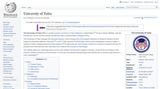 
                            5. University of Tulsa - Wikipedia