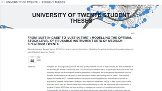 
                            9. University of Twente Student Theses - essay.utwente.nl