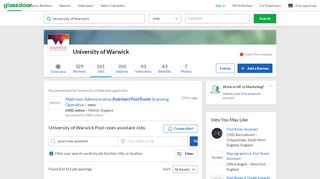 
                            8. University of Warwick Post room assistant Jobs | Glassdoor