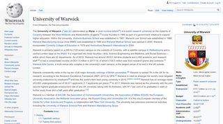 
                            3. University of Warwick - Wikipedia