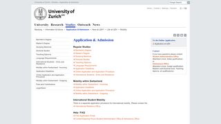 
                            9. University of Zurich - Application & Admission - UZH