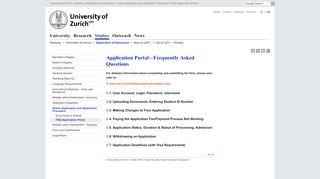 
                            4. University of Zurich - Application Portal - Frequently Asked ... - UZH