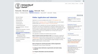 
                            1. University of Zurich - Online Application and Admission - UZH