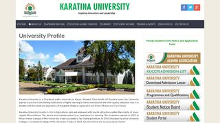 
                            2. University Profile - Karatina University