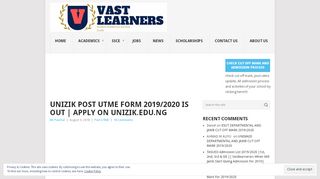 
                            8. UNIZIK POST UTME FORM 2019/2020 IS OUT | APPLY ON Unizik ...