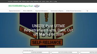 
                            7. UNIZIK Post UTME Registration Form, Date, Cut off Mark 2019