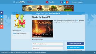 
                            2. UnovaRPG Pokemon Online Game | Sign Up