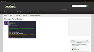 
                            4. Unstable Portal Emitter - Items - WoWDB
