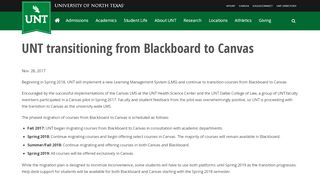 
                            9. UNT transitioning from Blackboard to Canvas | …