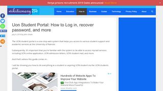 
                            9. Uon Student Portal: How to Log in, recover password, and more ...