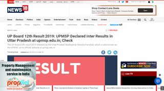 
                            5. UP Board 12th Result 2019: UPMSP Declared Inter Results in ...