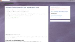 
                            7. UP Board Online Registration UPMSP Login at upmsp.edu.in
