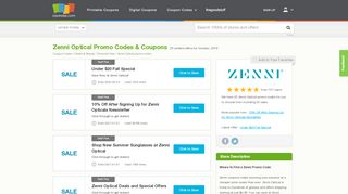 
                            11. Up to 10% off Zenni Optical Promo Codes, Coupons + 1.5% ...