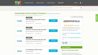 
                            9. Up to 60% off Aeropostale Promo Codes, Coupons + 1.5% Cash ...