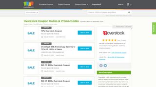 
                            3. Up to 60% off Overstock Overstock Coupon Codes, Promo ...
