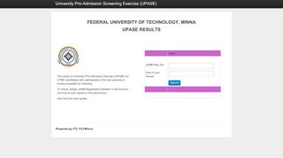 
                            4. UPASE Result - fut minna - Federal University of Technology, Minna