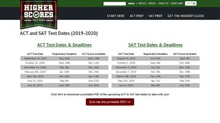 
                            9. Upcoming ACT and SAT Test Dates (2019-2020) | Free ...