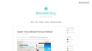 
                            2. Update : Chat on Between from your Desktop! - Between Blog