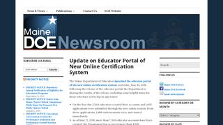 
                            7. Update on Educator Portal of New Online Certification System – Maine ...