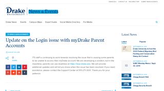 
                            4. Update on the Login issue with myDrake Parent Accounts ...