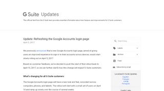 
                            7. Update: Refreshing the Google Accounts login page - G Suite Update ...