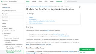 
                            3. Update Replica Set to Keyfile Authentication — MongoDB Manual