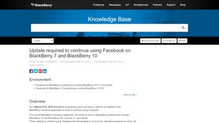 
                            2. Update required to continue using Facebook on BlackBerry 7 ...