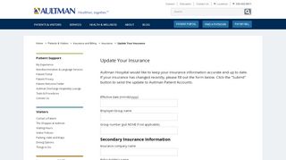 
                            8. Update Your Insurance » Aultman