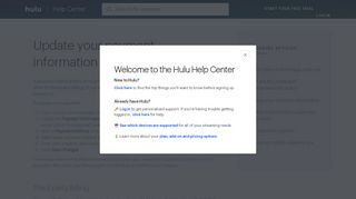 
                            9. Update Your Payment Method - Hulu Help