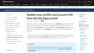 
                            5. Update your profile and account info from the My Apps portal - Azure ...