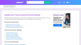 
                            3. Update your Yahoo account info and settings | Yahoo Help - SLN27853