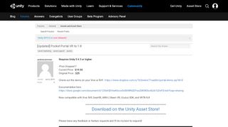 
                            1. [Updated] Pocket Portal VR to 1.8 - Unity Forum