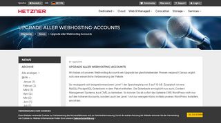 
                            5. Upgrade aller Webhosting-Accounts - Hetzner Online GmbH