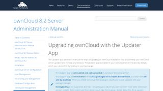 
                            4. Upgrading ownCloud with the Updater App — ownCloud 8.2 ...