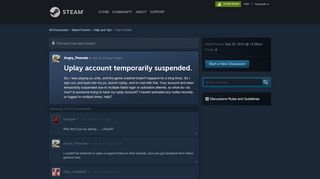 
                            7. Uplay account temporarily suspended. :: Help and Tips