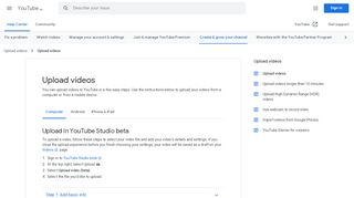
                            8. Upload videos - Computer - YouTube Help - …