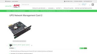 
                            3. UPS Network Management Card 2 - APC Germany