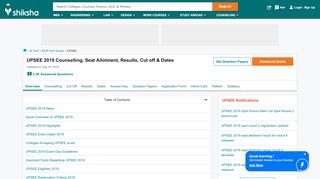
                            4. UPSEE 2019 Counselling, Seat Allotment, Results, Cut off ...