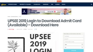 
                            2. UPSEE 2019 Login to Download Admit Card (Available ...